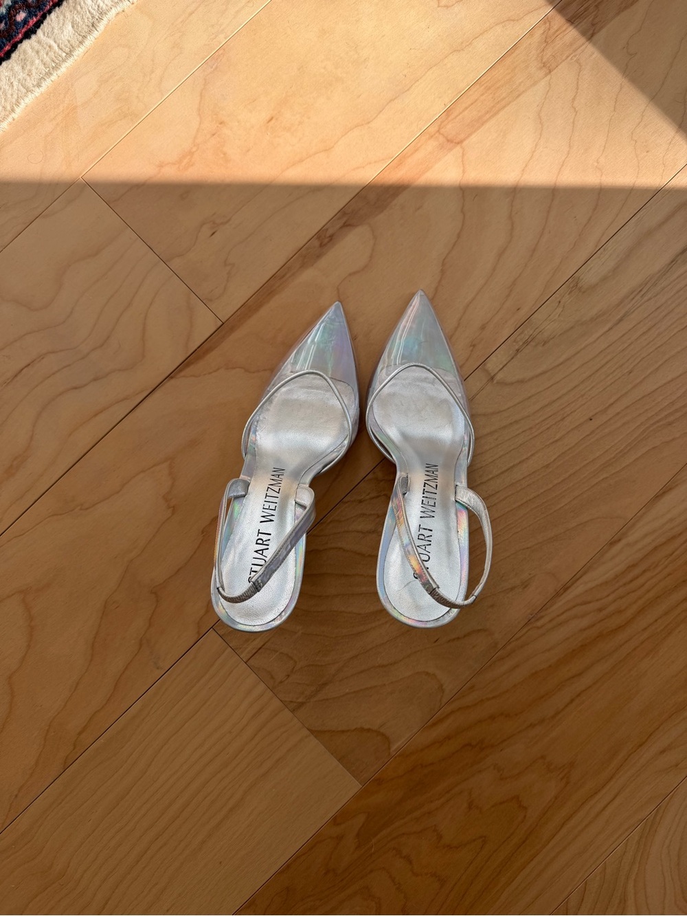 Stuart Weitzman Clear Slingback Heels